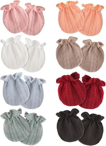 Newborn Baby Mittens No Scratch Cotton Elastic Wrist Gloves Infant Toddler Mittens for Baby Boy Girl 0-6 Months in Kuwait