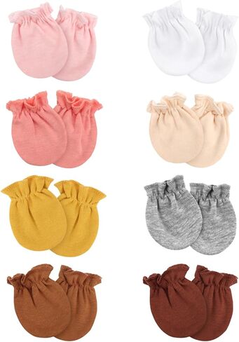 Newborn Baby Mittens No Scratch Cotton Elastic Wrist Gloves Infant Toddler Mittens for Baby Boy Girl 0-6 Months in Kuwait