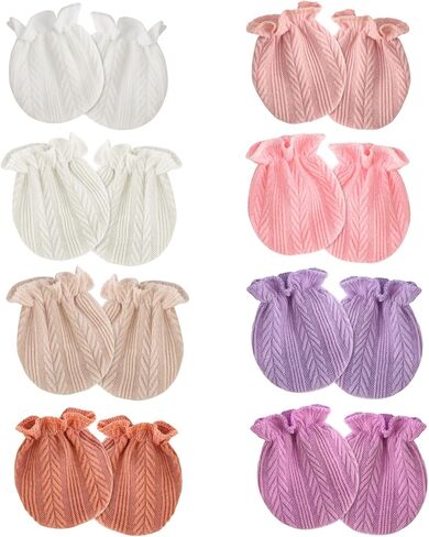 Newborn Baby Mittens No Scratch Cotton Elastic Wrist Gloves Infant Toddler Mittens for Baby Boy Girl 0-6 Months in Kuwait