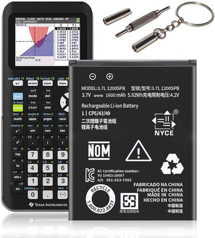 TI-84 Plus CE Replacement Battery for Fits Texas Instruments TI-84 CE P/N:P11P35-11-N01/3.7L12005SPA 3.7V [1600𝐦𝐀𝐡] with USB Charger Cable in Saudi Arabia