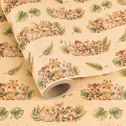Vnaaem Paw Wrapping Paper 6 Pc Kraft Puppy Dog Wrap Paper Folded Flat for Boys Girls Baby Shower Birthday Holiday Party 19.6 X27.8Inch in Kuwait