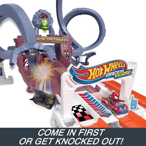 مجموعة مسار السيارات Hot Wheels ، سباق Spider-Man الذي يزداد على شبكة الإنترنت ، سباق تنافسي مع سيارتين يموتون: Spider-Man & Black Panther in Saudi Arabia