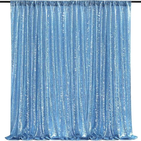 ستارة خلفية من الترتر الذهبي: 8FT × 8FT ستارة خلفية للحفلات ستائر خلفية للصور لحفلات أعياد الميلاد وحفلات الزفاف وديكورات الذكرى السنوية in Kuwait