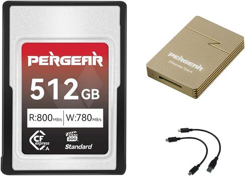 بطاقة ذاكرة Pergear 256GB CFexpress Type A، (عبوة من قطعتين)، الإصدار 2، سرعة قراءة تصل إلى 780 ميجابايت/ثانية وسرعة كتابة 780 ميجابايت/ثانية لتسجيل الفيديو/الصور بدقة 4K 120P، 8K 30P، متوافقة مع كاميرات Sony Alpha & FX in Kuwait