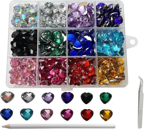 PAMIR TONG 2200pcs 5*8mm Waterdrop Shape Craft Gems Jewels Acrylic Flatback Rhinestones Gemstone with Tweezers Glue Picking pen for Bead Adhesive Jewelry Making Phone case Nail Art (Small Waterdrop) in Kuwait