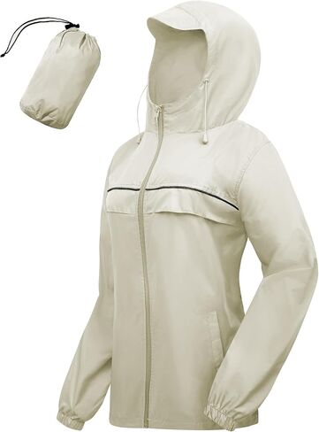 SWISSWELL Womens Light Rain Jacket Waterproof Windbreaker with Hood Packable Raincoats for Hiking Travel Outdoors S-XXL in Kuwait