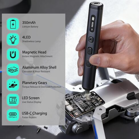 مجموعة مفكات كهربائية، 180 في 1 مجموعة مفكات دقيقة، 3 أوضاع عزم الدوران مع 160 لقمة مغناطيسية دقيقة، مجموعة أدوات إصلاح مفك البراغي اللاسلكي للهاتف والكمبيوتر والكاميرا والكمبيوتر المحمول in Kuwait