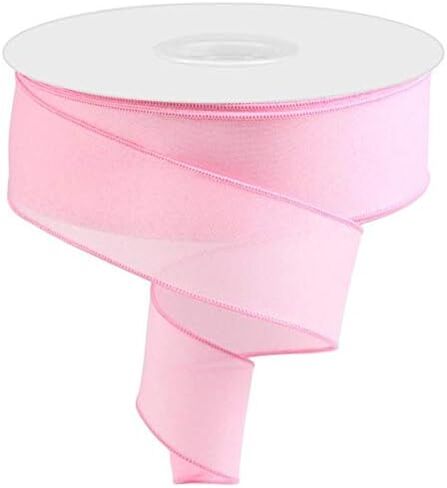 Solid Canvas Wired Edge Ribbon (White, 1.5 Inch x 50 Yards) in Saudi Arabia