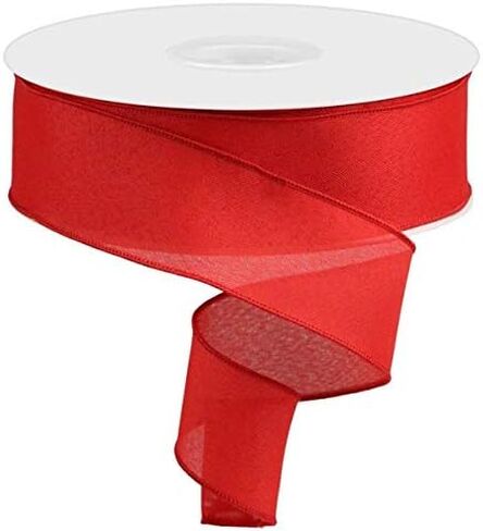 Solid Canvas Wired Edge Ribbon (White, 1.5 Inch x 50 Yards) in Saudi Arabia