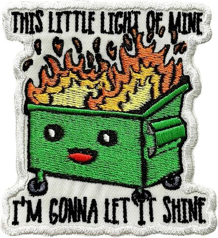 هذا الضوء الصغير الخاص بي سأدعه يلمع بقع 3 "Funny Dumpster Fire Meme Patches Patch Patch على تصحيح التطريز للسترات ، حقيبة ظهر ، قبعة ، DIY موحدة على هدايا التصحيح البالغة 3 بوصات in Kuwait