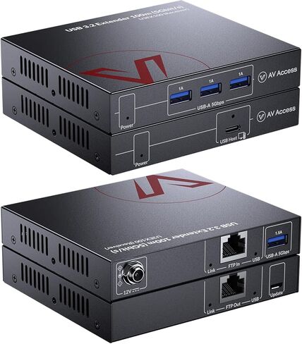 AV Access USB 3.0 Extender Over Cat6a/7 100M/328FT, 4 USB 3.2 Ports, Plug and Play, No Driver, Supports All Operating System, Keyboard and Mouse USB Over Ethernet in Kuwait