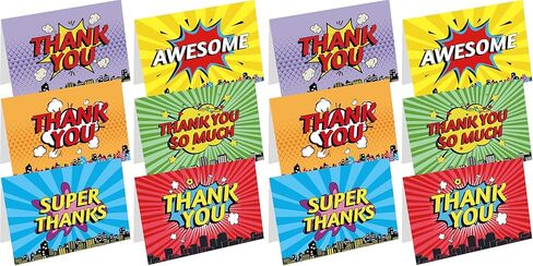 24 Pack Kid Thank You Cards Thank You Notes Greeting Cards with Envelopes for Teacher Friends Family Business Cards Birthday Graduation in Saudi Arabia