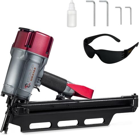 NR2183 Framing nailer 21 Degree Plastic Strip Nailer 2-Inch up to 3-1/4-Inch Plastic Collated Full Head Framing Nails Aluminum Magazine Light Weight Fast Speed in Kuwait