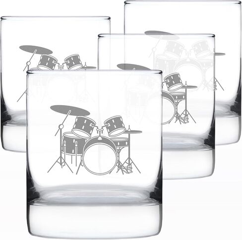 Drums - Whiskey Rocks Glass - Drumming Gifts for Drummers - 10.25 oz Glasses in Saudi Arabia