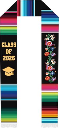 Deluxe Mexican Graduation Sash 2023 | Mexican Graduation Stole Class of 2023 | Authentic Mexican Art Serape Stole Mexican Sash for Graduation 2023 | Look and Feel Your Best on 2023 Graduation Day in Kuwait