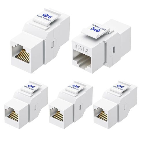 Cable Matters [UL Listed] 10-Pack 10Gbps Cat6 Keystone Coupler, RJ45 Keystone Jack Coupler/Ethernet Female to Female Keystone Jack in Black for Patch Panel, Wall Plate in Saudi Arabia