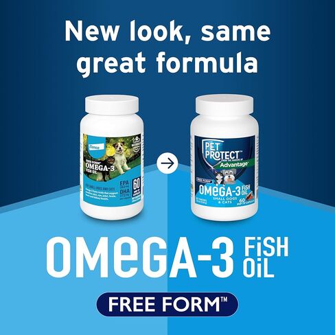 Pet Protect from The Makers of Advantage Omega 3 Supplement for Small Dogs & Cats | 60 Capsules in Saudi Arabia