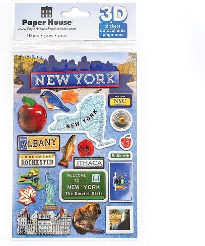 Paper House Productions Travel New York State 2D Stickers, 3-Pack in Kuwait