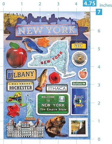 Paper House Productions Travel New York State 2D Stickers, 3-Pack in Kuwait