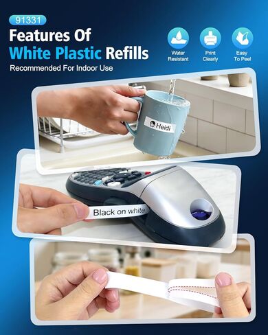 Replacement for Dymo LetraTag Refills 91330 Compatible with Dymo Label Maker White Paper 1/2" x 13' (12mm x 4m), Work for Letratag LT-100H LT-100T 200B QX50 in Kuwait