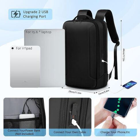 Slim Laptop Backpack for Men, Business Backpack with USB Charger,Small Lightweight Anti-theft Travel Backpacks 15.6 inch Professional Tech Backpack for Work Office College in Kuwait