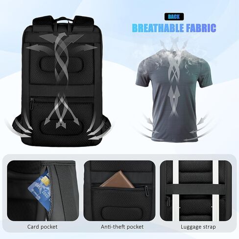 Slim Laptop Backpack for Men, Business Backpack with USB Charger,Small Lightweight Anti-theft Travel Backpacks 15.6 inch Professional Tech Backpack for Work Office College in Kuwait