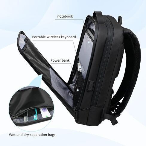 Slim Laptop Backpack for Men, Business Backpack with USB Charger,Small Lightweight Anti-theft Travel Backpacks 15.6 inch Professional Tech Backpack for Work Office College in Kuwait