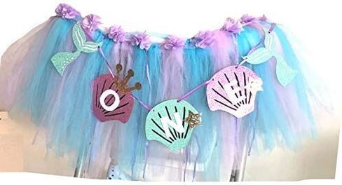 1st Birthday Girl Baby Tutu for High Chair Decoration and "ONE" Pennant Happy Birthday for Highchair in Saudi Arabia