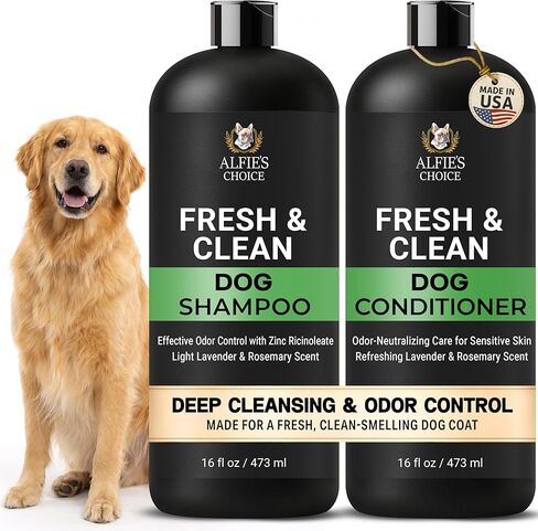 شامبو الكلاب من ألفيز تشويس للحساسية والحكة والاستخدام اليومي | شامبو للكلاب للبشرة الحساسة باللافندر وإكليل الجبل | شامبو مغذي ومزيل تساقط الكلاب للكلاب ذات الرائحة الكريهة، 16 أونصة سائلة in Kuwait