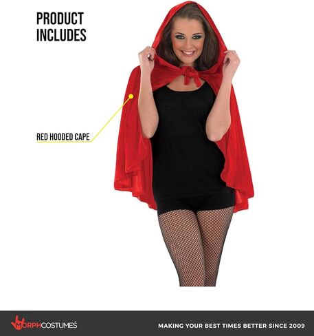 fun shack Little Red Riding Hood Costume Women Cape, Adult Red Cape With Hood Women, Adult Little Red Riding Hood Cape Adult in Kuwait