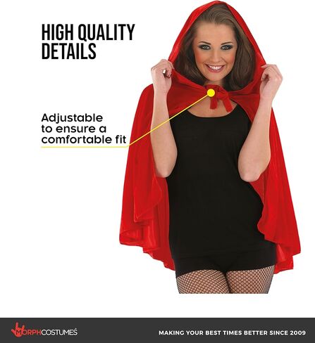 fun shack Little Red Riding Hood Costume Women Cape, Adult Red Cape With Hood Women, Adult Little Red Riding Hood Cape Adult in Kuwait