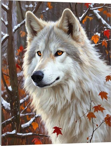 TINDAY Paint by Number Animals DIY Paint by Numbers Kit for Kids Adults Beginner DIY Canvas Painting by Numbers Painting Acrylic Painting for Home Decoration Animals Reflection 16x20 Inch in Kuwait