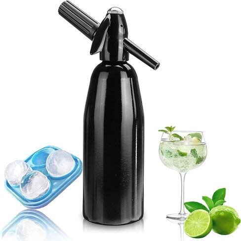 Soda Siphon, 1L Portable Sparkling Water Maker, Carbonated Water Machines, Seltzer Water Maker,for Soda Water, Cocktails or Soda Water, Use 8g CO2 Cartridges(Not Included),Silver in Kuwait