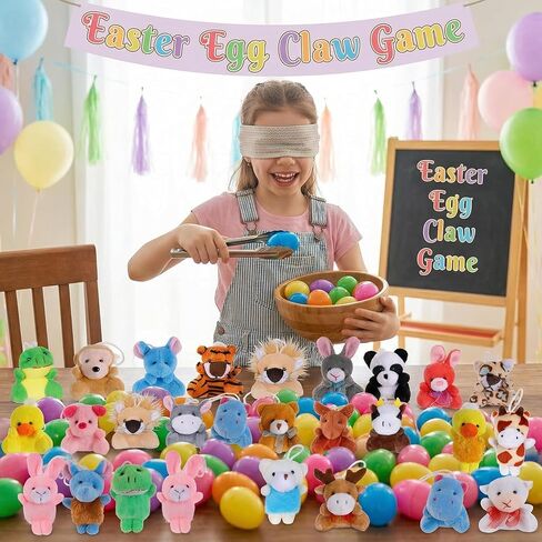 24 Pcs Easter Basket Stuffers Mini Stuffed Animals 3" Small Plush Toys Egg Fillers for Kids, Party Favors Classroom Prize Supplies in Kuwait