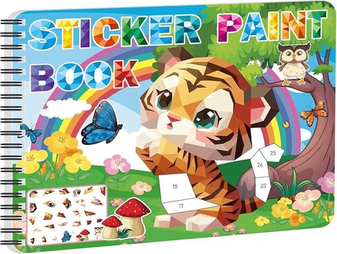 Sticker Paint Books for Kids Ages 4-8,Animals Designs Paint by Stickers,Party Birthday Stickers for Kids Boys Girl in Kuwait