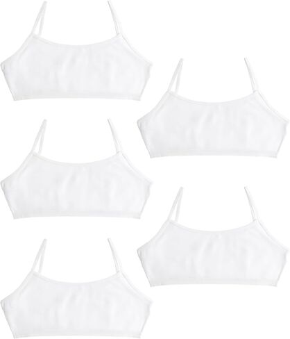Donella Training Bra for Girls - Cotton Crop Cami for Girls Bralette 5-Pack, Age: 10-15 in Saudi Arabia