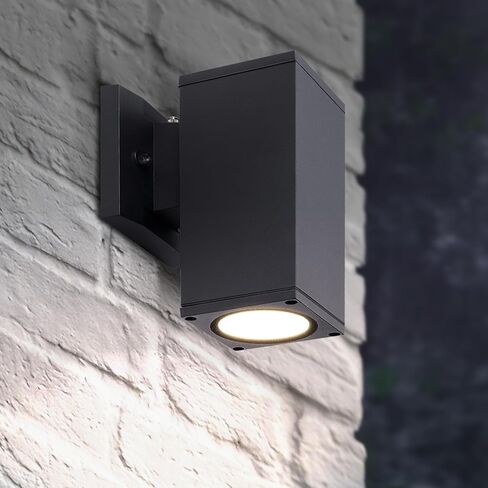 ASD LED 2-Way Round Cylinder Wall Light Fixture | 30W 900LM RGB-2700K-6500K 120V | Smart, Multicolor, Waterproof, ETL Listed | Exterior Patio Up-Down Lighting Sconce, Outdoor Lamp | Black, 2 Pack in Saudi Arabia