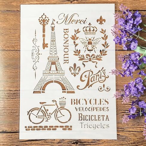 TIAMECH 8 Pieces Cactus Stencils for Painting Reusable Succulent Plants Palm Tree Layering Stencil DIY Scrapbook Coloring Decorative Templates (6 x 6 inches) in Kuwait