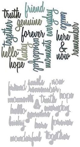 Sizzix 660225 Die Set Set ، كلمات الصداقة: نص بواسطة Tim Holtz (16 حزمة) in Saudi Arabia