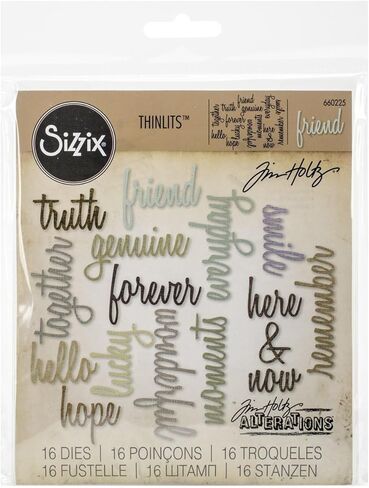 Sizzix 660225 Die Set Set ، كلمات الصداقة: نص بواسطة Tim Holtz (16 حزمة) in Saudi Arabia