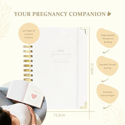 مجلة الحمل وكتاب ذاكرة الأطفال - من الحمل إلى 18 عامًا - 417 ملصقات أطفال شملتها - كتاب الحمل مع 320 صفحة - مخطط الحمل للأمهات لأول مرة - Baby Book - أفضل الهدايا للأمهات الحوامل in Kuwait