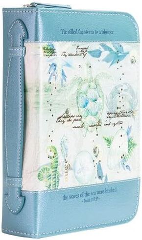 غلاف الكتاب المقدس بوتيك Divinity XXL - سلحفاة البحر الأزرق لا يزال العاصفة إلى الهمس - مزمور 107: 29 in Kuwait