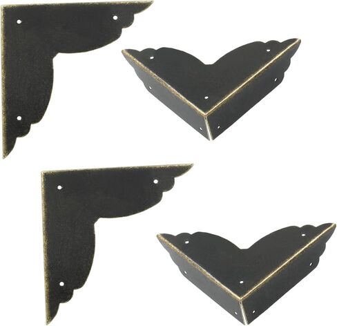 8Pcs Black Metal Corner Protector,2.76''x2.76'' Box Corner Protectors,Decorative Metal Corner Guards,Antique Edge Cover with Mounting Screws in Kuwait