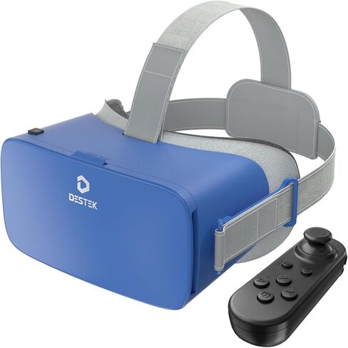 سماعة رأس VR للهاتف مع وحدة تحكم، عدسات HD محمية ضد العيون الزرقاء، نظارات الواقع الافتراضي بزاوية 110 درجة FOV لهواتف iPhone 15/14/13/12/11 وSamsung وAndroid - أخضر عسكري in Kuwait