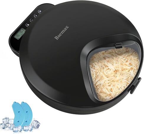 Automatic Cat Feeder Wet Food Cordless Dog Food Dispenser 4 Meal Timed Auto Pet Feeder for Cat Dog with 2 Ice Packs Small Pet Fresh Feeder Smart Automatic Puppy Kitten Feeding Bowls in Kuwait