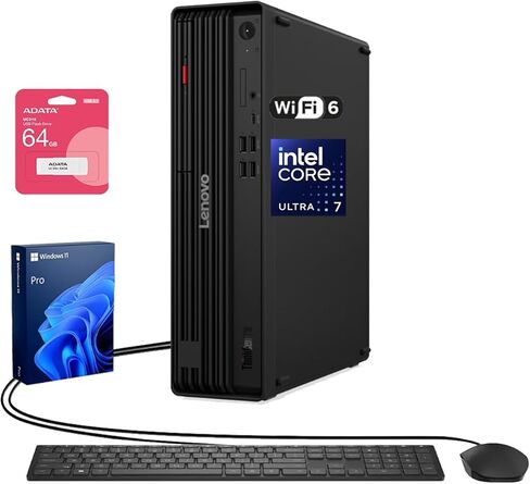 Lenovo ThinkCentre M90t Business Tower Desktop, Intel Hexa-core i5-12500 (Beat i7-11700), 32GB DDR5 RAM, 2TB SSD, HDMI, DP, DVD-RW, Wi-Fi 6, W11P, Bundle with UC310 64GB USB Flash Drive in Kuwait