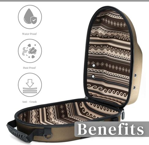 NATIQ - Hat Storage for Baseball Caps | 12x8.66x5.11 inch, For 5-6 Hats, Waterproof, Adjustable Straps, Ethnic Print | Travel Hat Box | Hat Travel Case for Baseball Caps | Hat Case for Travel in Saudi Arabia