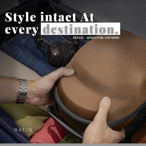 NATIQ - Hat Storage for Baseball Caps | 12x8.66x5.11 inch, For 5-6 Hats, Waterproof, Adjustable Straps, Ethnic Print | Travel Hat Box | Hat Travel Case for Baseball Caps | Hat Case for Travel in Saudi Arabia