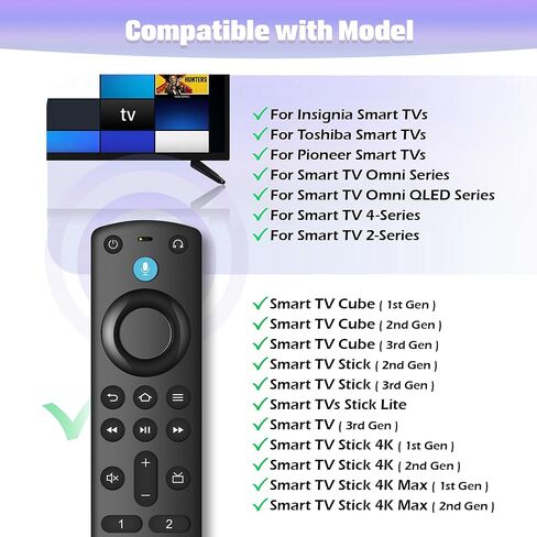 بديل L5B83G (الجيل الثالث) جهاز التحكم عن بعد الصوتي Fire AMZ Smart Tvs مناسب لأجهزة التلفاز الذكية Lite، Cube (الجيل الأول والإصدارات الأحدث)، عصا أجهزة التلفاز الذكية (الجيل الثاني، الجيل الثالث، Lite 4K) in Kuwait