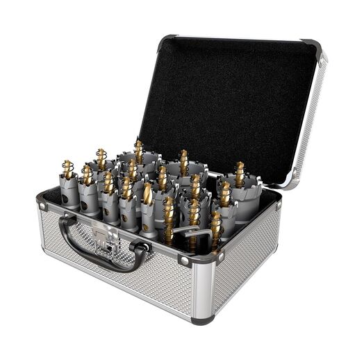 CSOOM 16PCS Carbide Hole Saw Kit, Heavy Duty Metal Hole Cutter Set, Alloy Steel Hole Saws for Stainless、Steel、Iron、Aluminum in Kuwait